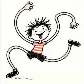 Generated Childlike Free-Line Humor visual example