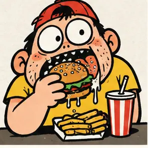 Generated Bold Pop Satire Cartoon visual example