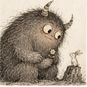Generated Crosshatched Wild Storybook visual example