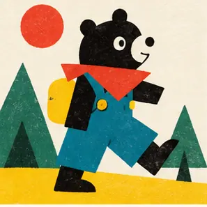 Generated Bold Geometric Picturebook visual example