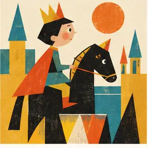 Generated Midcentury Geometric Fairytale visual example