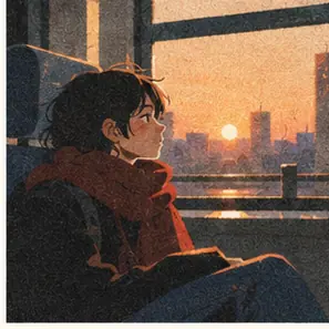Generated Cinematic Grainy Flat-Shape Illustration visual example
