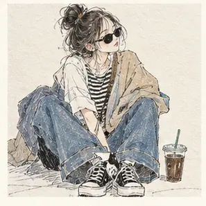 Generated Fashion Diary Sketch Girl visual example