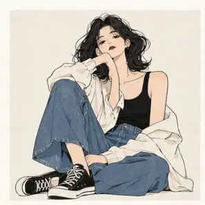 Generated Modern Editorial Female Line visual example