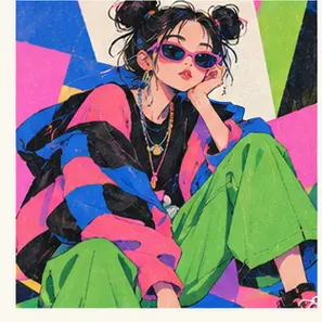 Generated High-Saturation Gen-Z Fashion Girl visual example