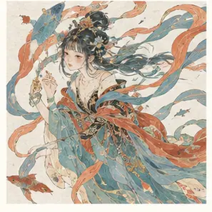 Generated Ornate Flowing Eastern Fantasy Figure visual example