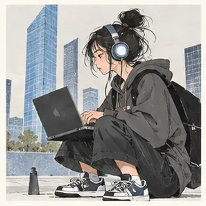 Generated Contemporary Urban-Tech Character Illustration visual example