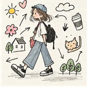 Generated Japanese Notebook Doodle visual example