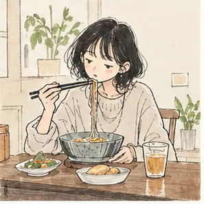 Generated Japanese Magazine Essay Illustration visual example