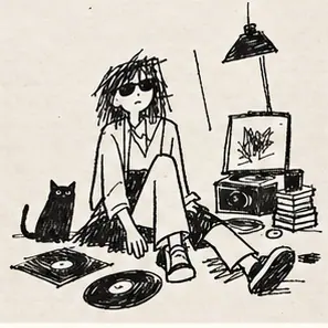 Generated Indie Zine Rough Drawing visual example