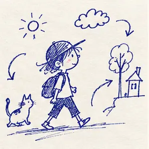 Generated Notebook Margin Cartoon visual example