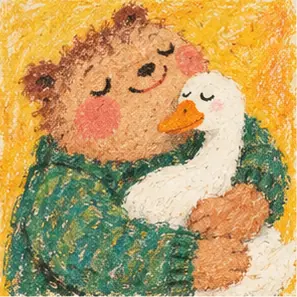 Generated Oil-Pastel Healing Illustration visual example