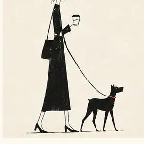 Generated Mid-century Deadpan Ink Mascot visual example
