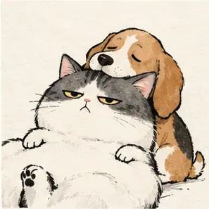 Generated Chinese Pet Deadpan Cartoon visual example