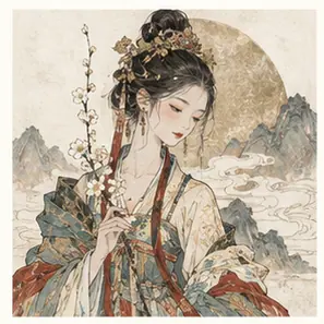 Generated Digital Chinese Gongbi Fantasy visual example