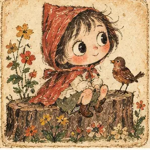 Generated Charming Vintage Storybook Illustration visual example
