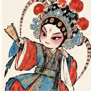 Generated Contemporary Peking Opera Comic Illustration visual example