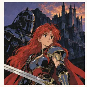 Generated Classic 80s-90s Heroic Fantasy Cel Anime visual example