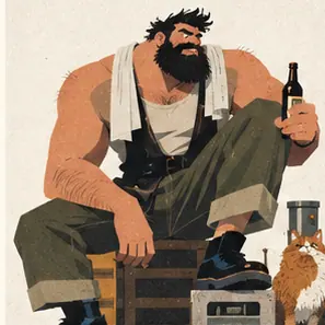 Generated Stylized Cinematic Action-Comedy Character visual example