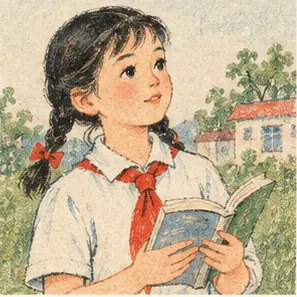 Generated 1980s-1990s Chinese Textbook Illustration visual example