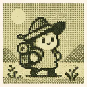 Generated Handheld Monochrome Pixel Doodle visual example