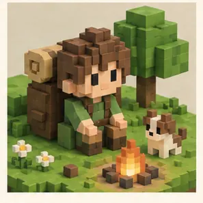 Generated Soft Voxel Game Character visual example