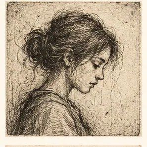Generated Drypoint Etching Portrait visual example