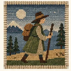 Generated Woven Tapestry Character Tale visual example