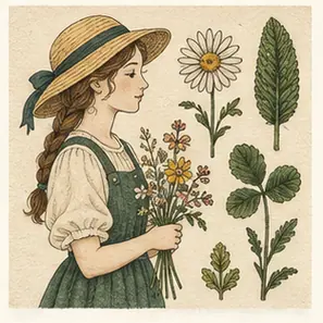 Generated Botanical Herbarium Character Plate visual example